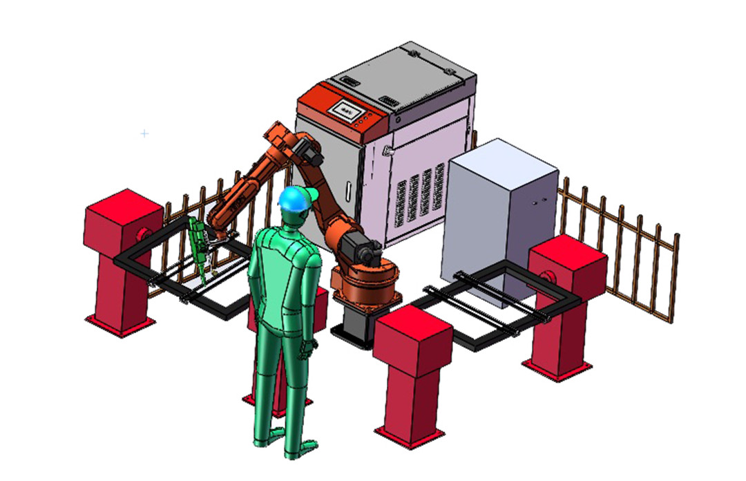 Héich Präzisioun 1000W 2000W 6-Achs Roboter Automatesch Fiber Laser Schweißmaschinn mat Drotfeeder (20)